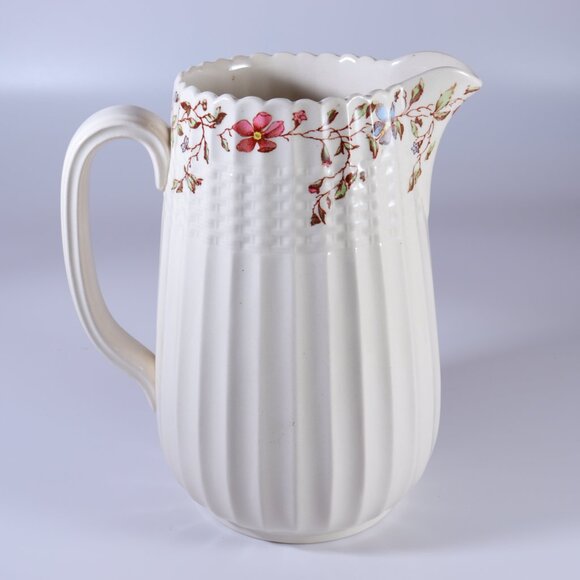 Copeland Spode England Wicker Dale Chelsea Wicker Shape Floral Rim Small Pitcher - Picture 2 of 6